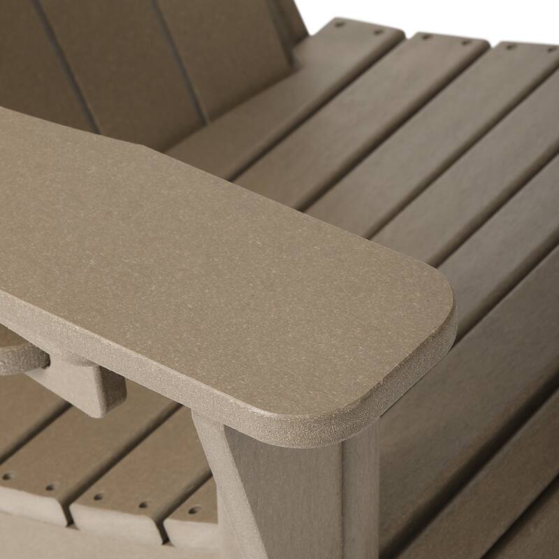 Aderson Outdoor Poly Adirondack Chair with Side Table and Ottoman