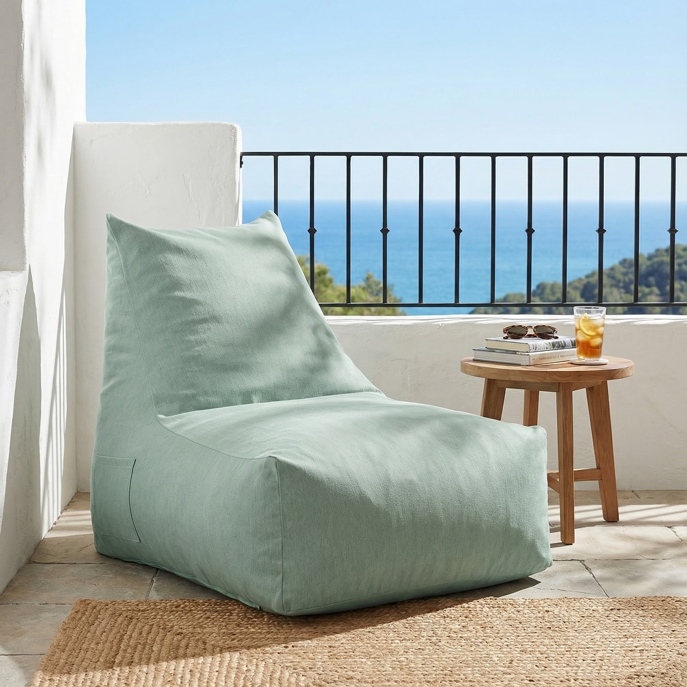 Christopher Knight Home - Lila Outdoor Patio Ergonomic Upholstered Bean Bag Chair with Shredded Foam Filled & Removable Cover