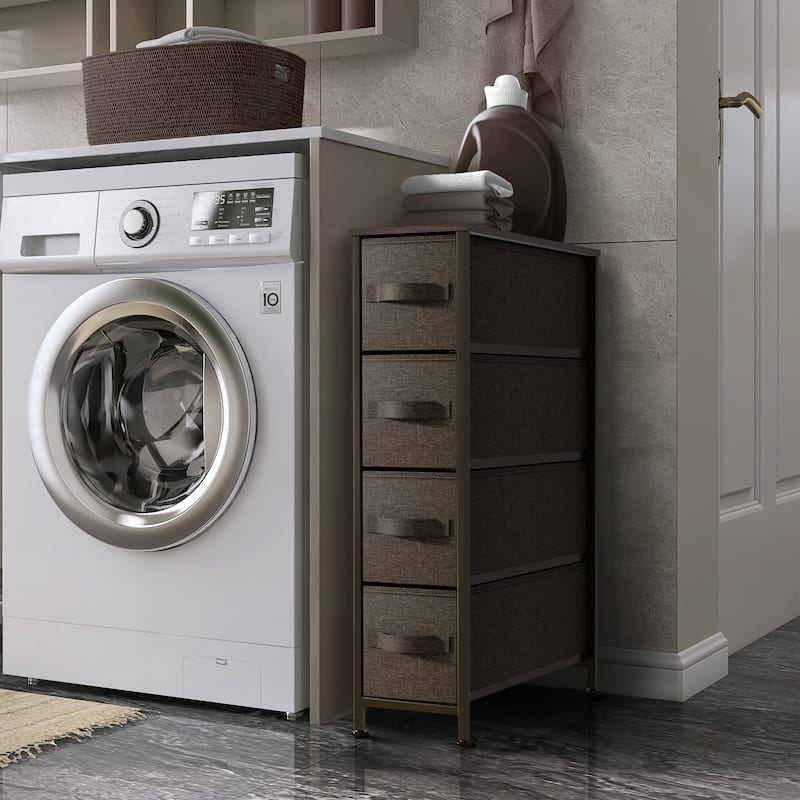 Narrow Dresser Tower with 4 Drawers - Vertical Storage for Bedroom