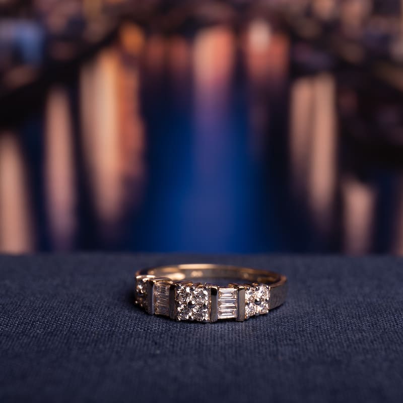 Miadora 14k Yellow Gold 1/2ct TDW Baguette Diamond Anniversary Band Ring