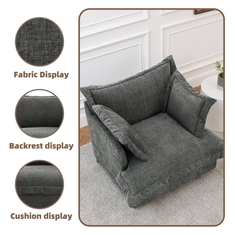 Upholstered Chenille Arm Club Chair Cloud corner cahir