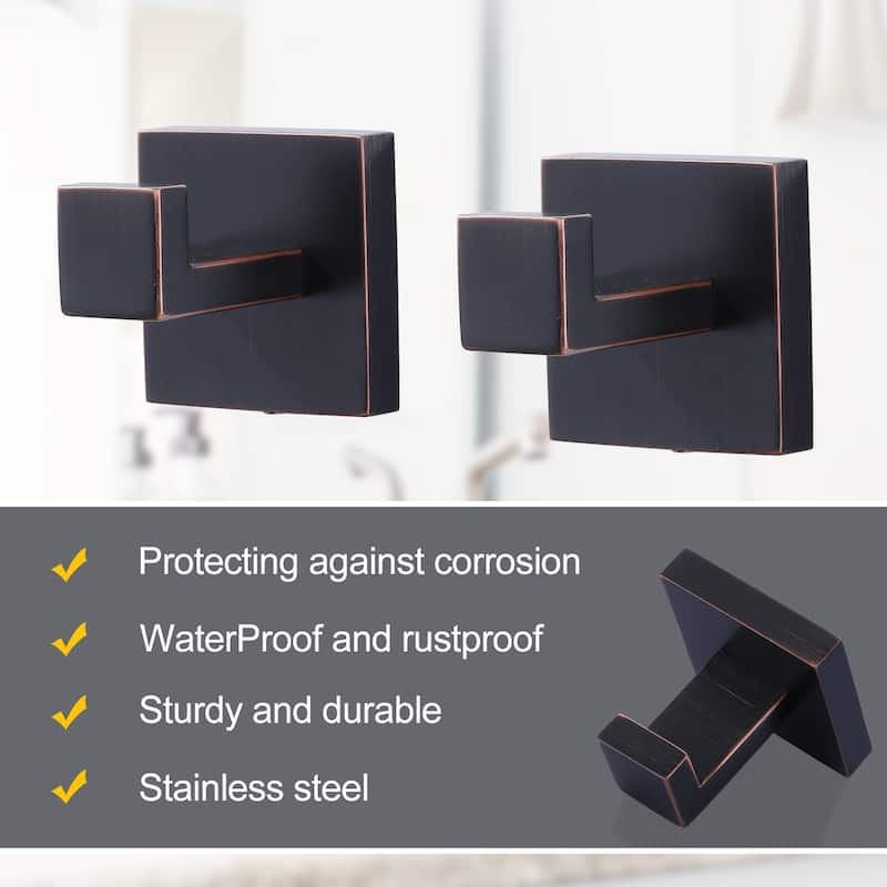 WOWOW J-Hook Wall Mount Robe/Towel Hook 2PCS