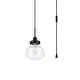 preview thumbnail 3 of 18, Lina 1-Light Plug in Pendant with Clear Bubble Shade - Black - 8" Diameter