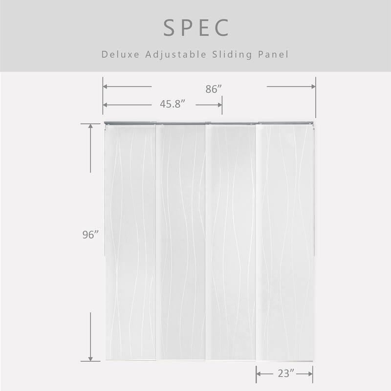 GoDear Design Light Filtering Natural Woven Adjustable Sliding Panel Track, Vertical Blinds, Minimalist, 45.8"- 86" W x 96" L
