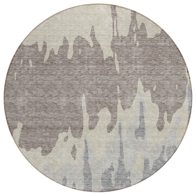 Machine Washable Indoor/ Outdoor Modern Abstract Chantille Rug