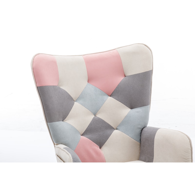 Modern Patchwork Accent Chair for Living Room Bedroom Studio