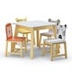 preview thumbnail 3 of 2, Five-piece Kid's Table and Chair Set with Cartoon Animal Patterns