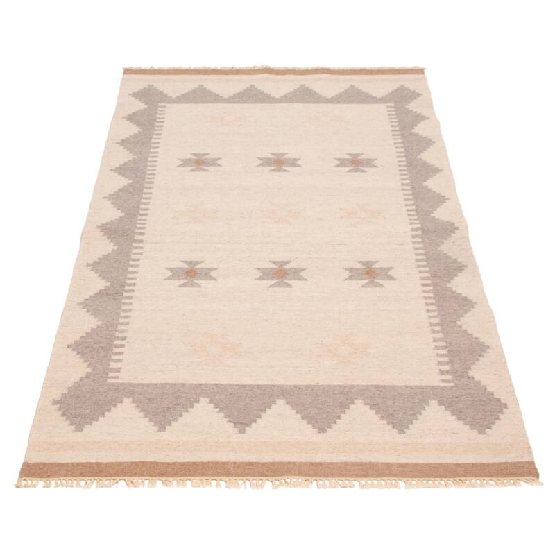 Ankara FW Ivory Kilim 4'11" x 8'3" - 4'11 x 8'3