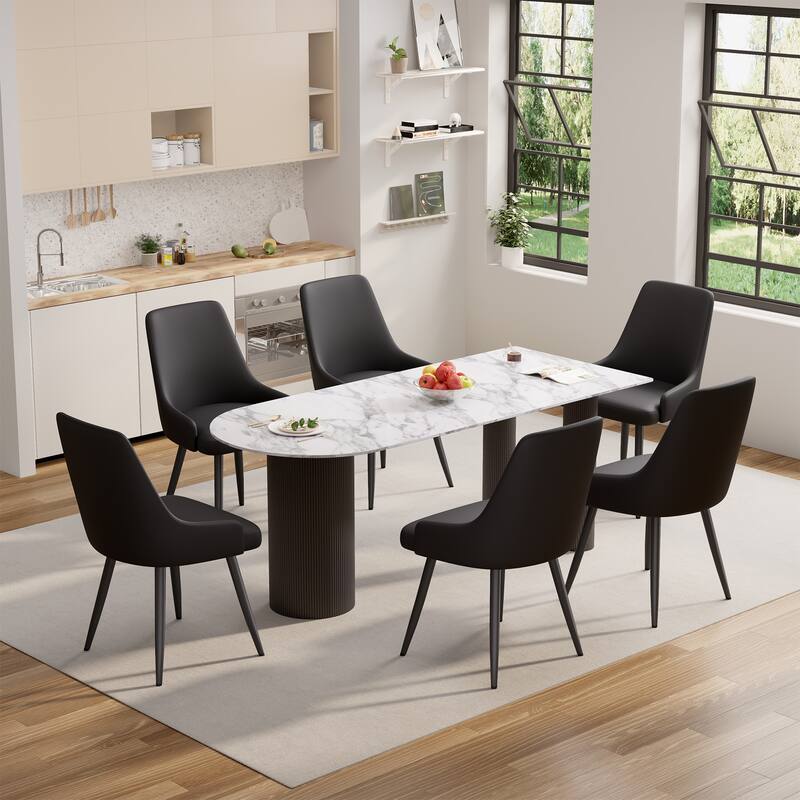 Modern Dining Chairs Set of 2, Spacious Dining Room Chairs with Thick Cushion, Comfortable Upholstered Dining Chairs