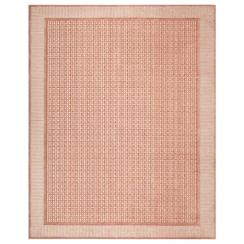 Nourison Nordic Indoor only Geometric Area Rug - 8' x 10' - Brick/Ivory - Rectangle