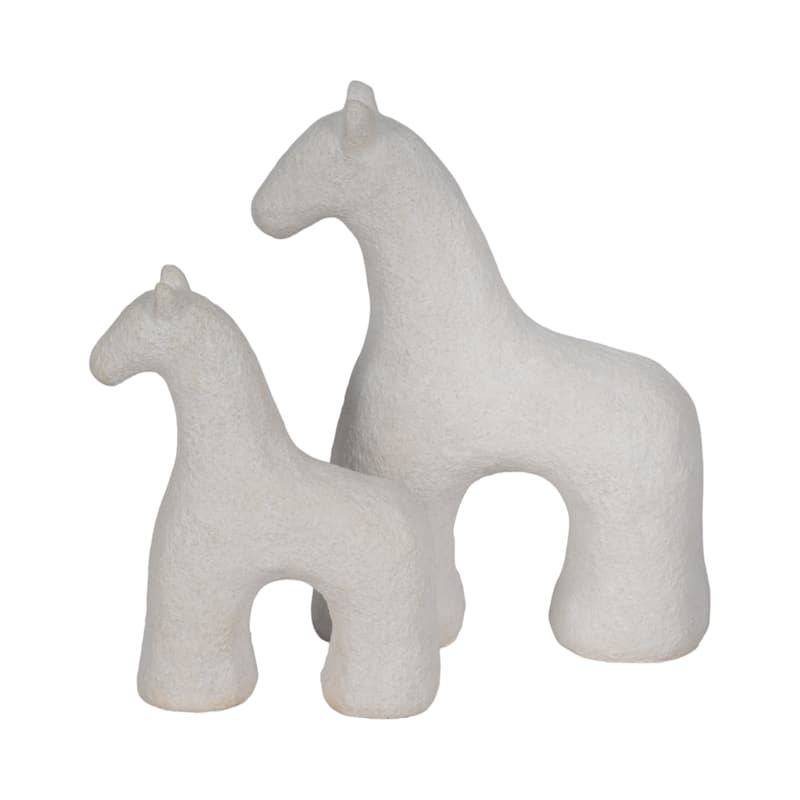 Sagebrook Home Neutral Textured Horse Decorative Object