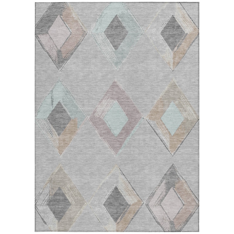 HomeRoots Geometric Transitional Rectangle Outdoor Rug