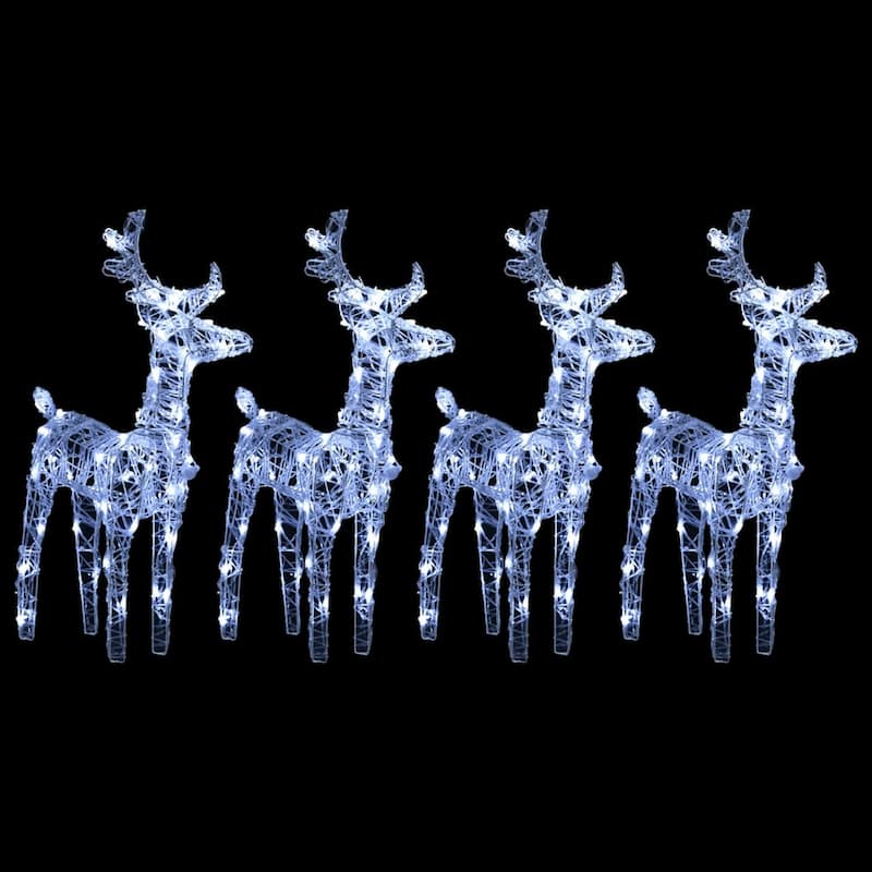 Outdoor Christmas Decor Set of 4, 160 Cool White LED Lights - Cool White