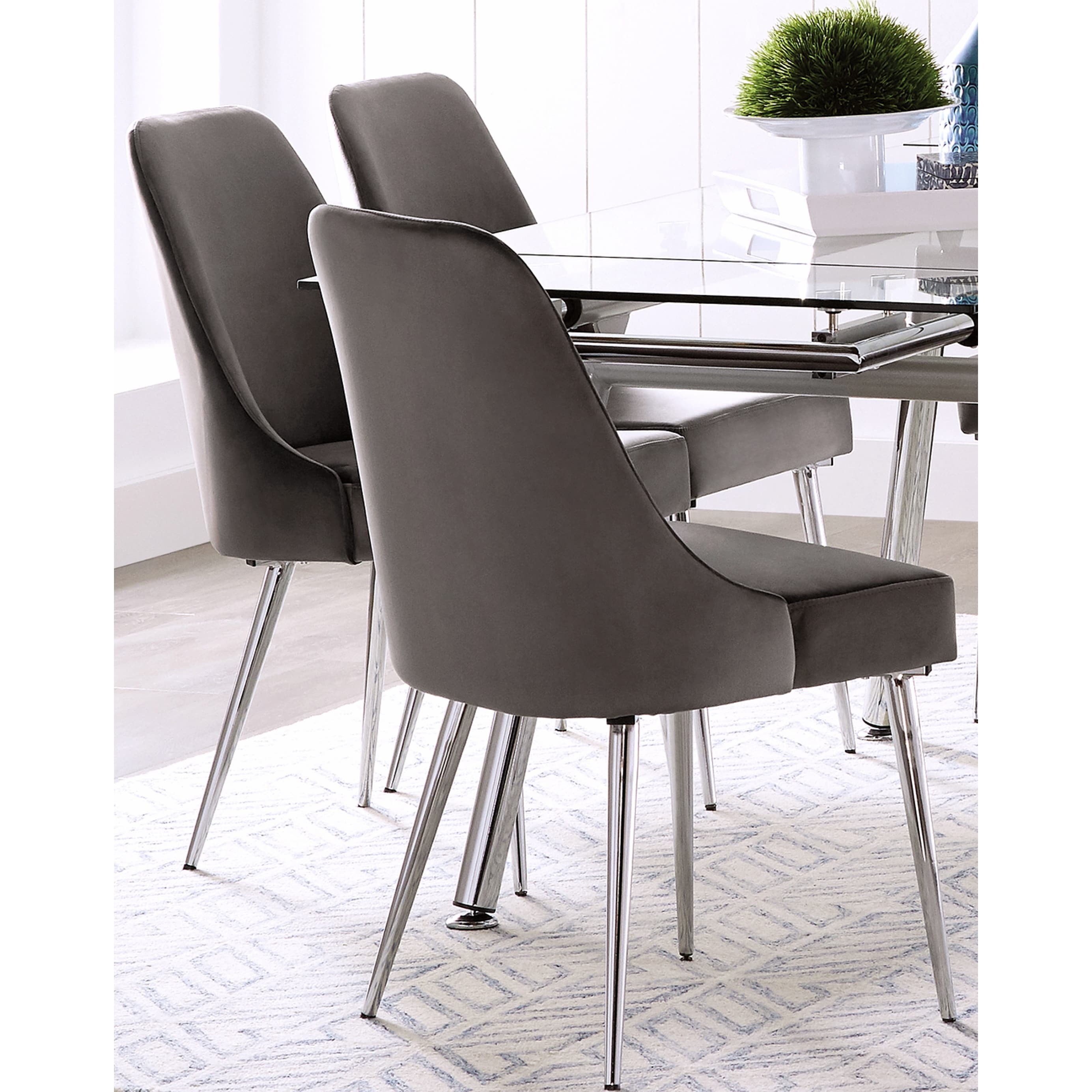 Chrome velvet hotsell dining chair