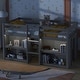 preview thumbnail 3 of 7, Grey Twin Size Wood Low Loft Bed With Two-Tier Shelves and LED Light for Kids, Boys and Girls