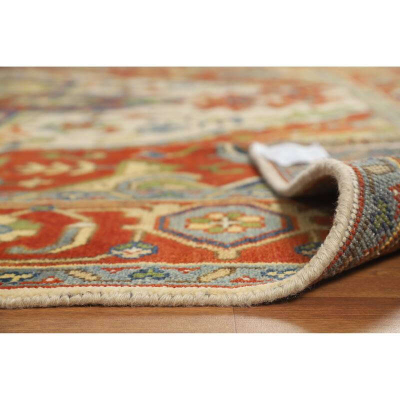 Geometric Medallion Heriz Serapi Indian Area Rug Handmade Wool Carpet - 8'11" x 11'7"