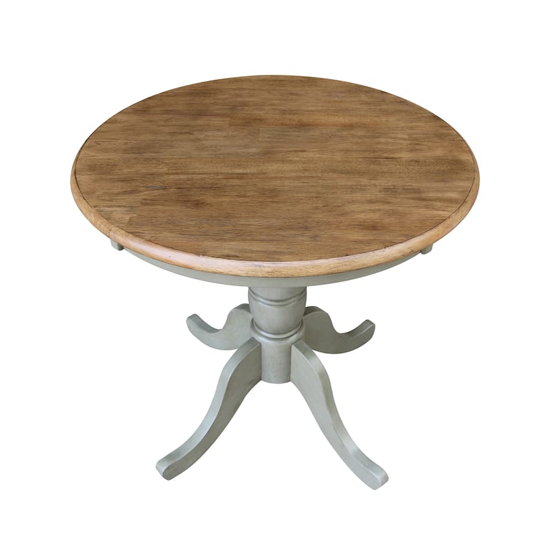 30" Round Top Pedestal Table - Hickory/Stone