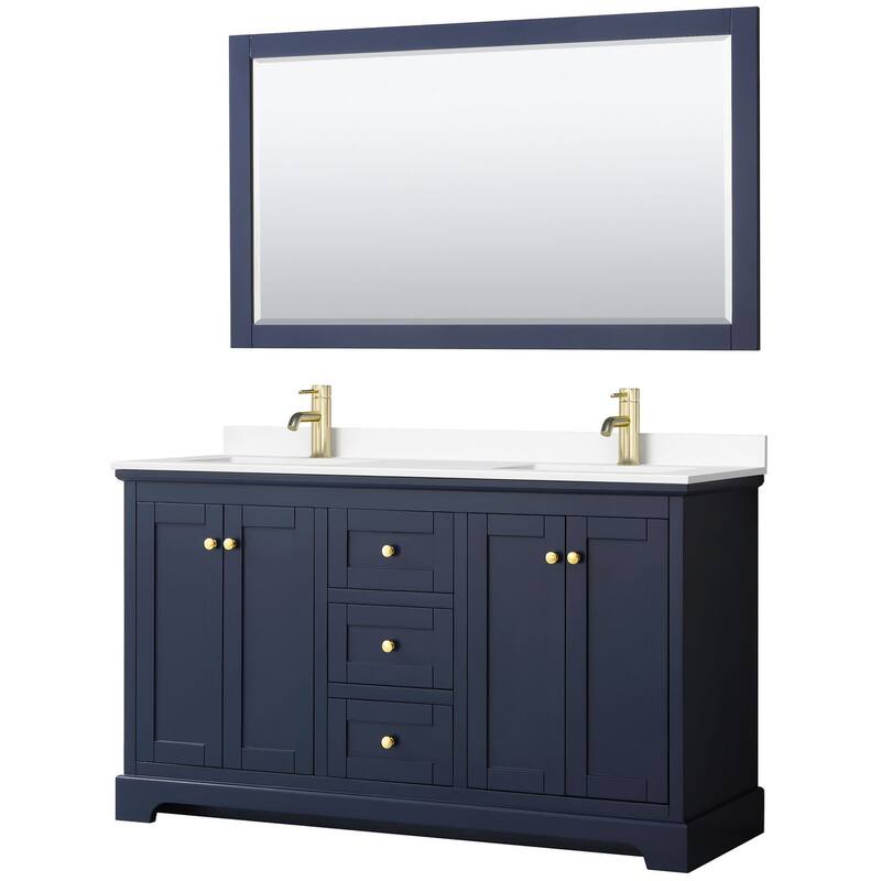 Wyndham Collection Avery 60" Free Standing Double Basin Vanity Set
