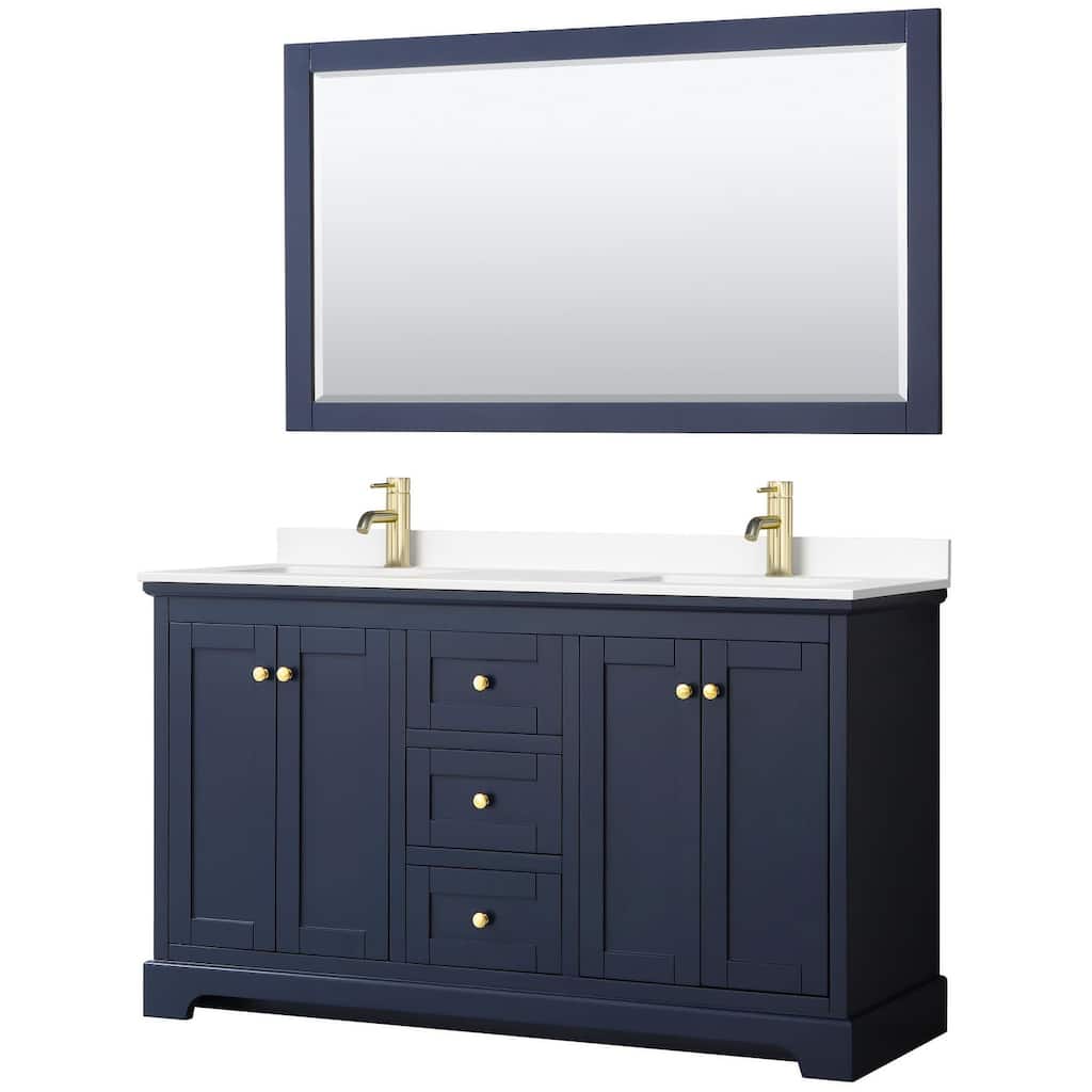 Wyndham Collection Avery 60" Free Standing Double Basin Vanity Set