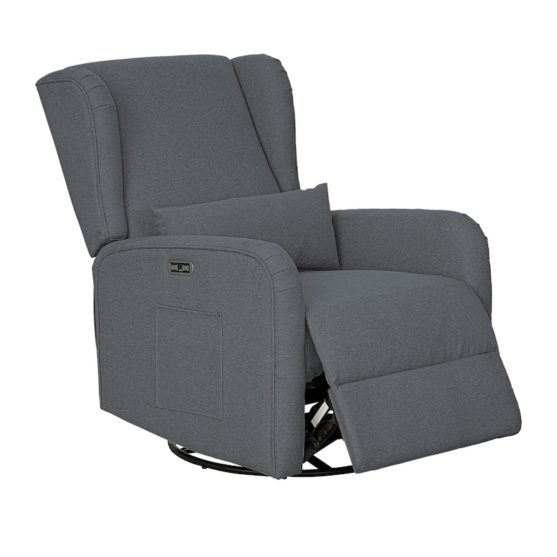 Madison Park Candace Power Recliner 3-in-1 with Swivel, Glider, USB Ports