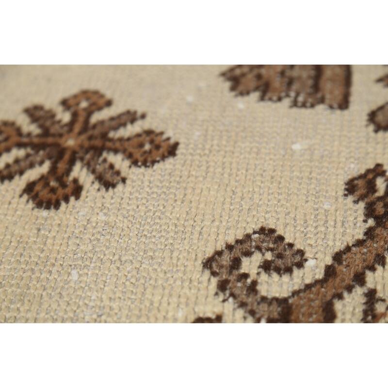 Hand Knotted Oriental 100% Wool Carpet Traditional Geometric Beige & Ivories Balouch Area Rug - 5' 9'' X 3' 7''