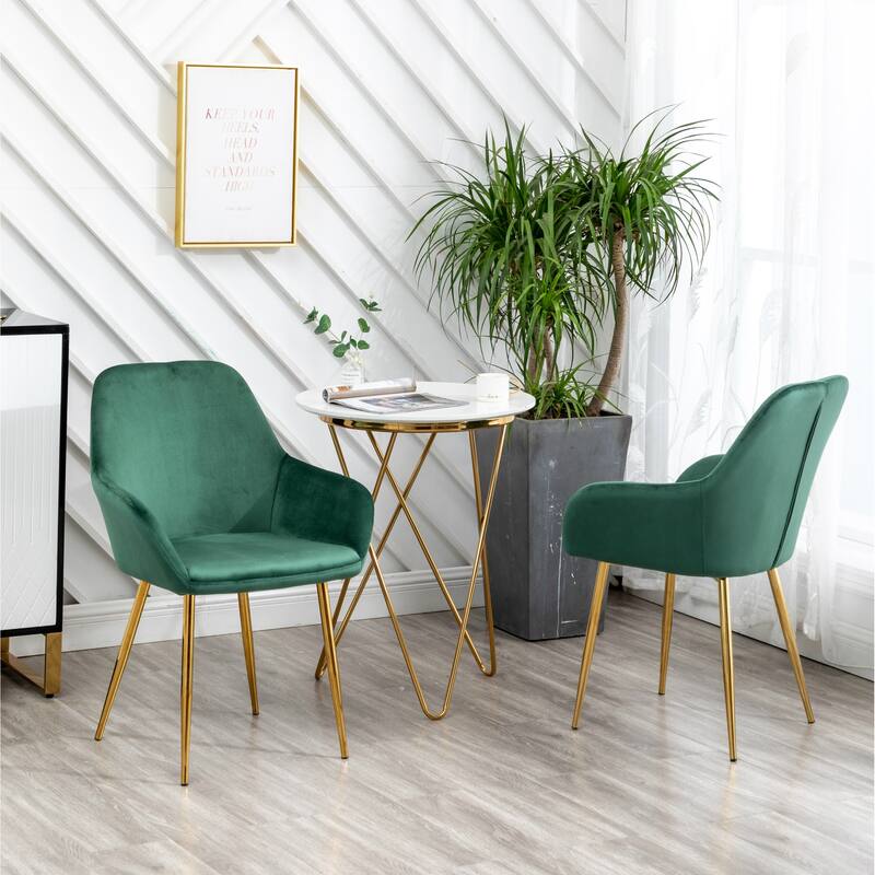 Tasmia Premium Emerald Accent Bucket Upholstered Dining Chairs (Set of 2)