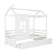 preview thumbnail 21 of 26, Twin Size House Bed with 2 Drawers for Toddlers Kids Girls Boys, High-Quality Pine Wood Bedframe with Guardrail
