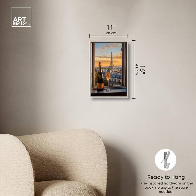 Classy Drink in Paris Canvas by Art Remedy