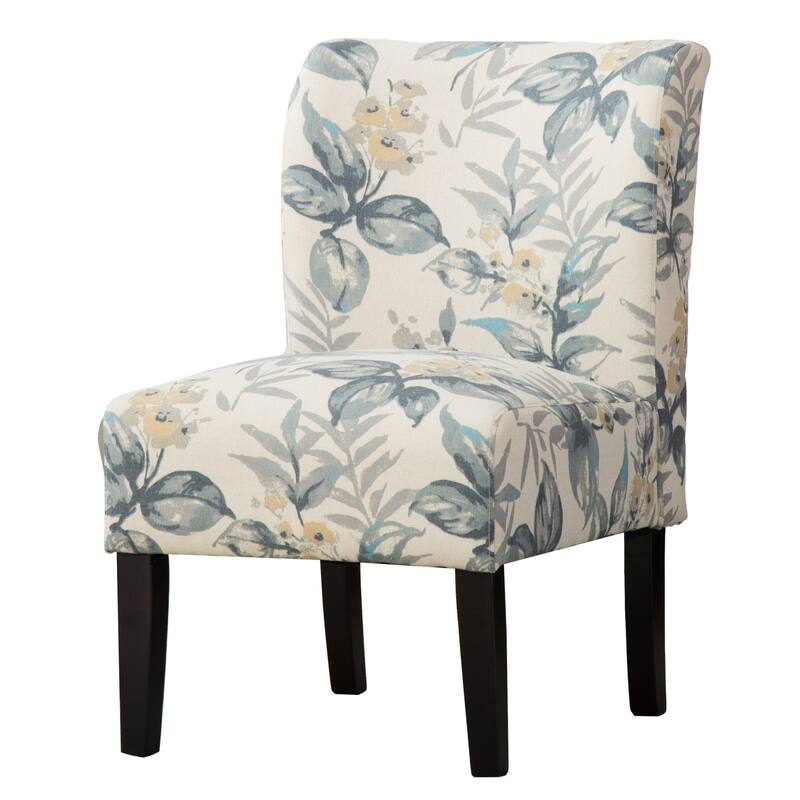 Print Fabric Armless Contemporary Accent Chair