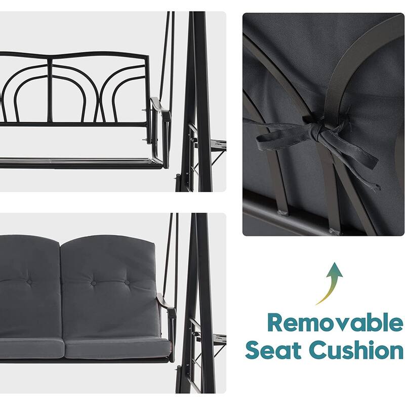 MCombo 3 Seat Patio Swings with Canopy, Adjustable Canopy Swing Sets for Backyard, Poolside, Balcony 4092