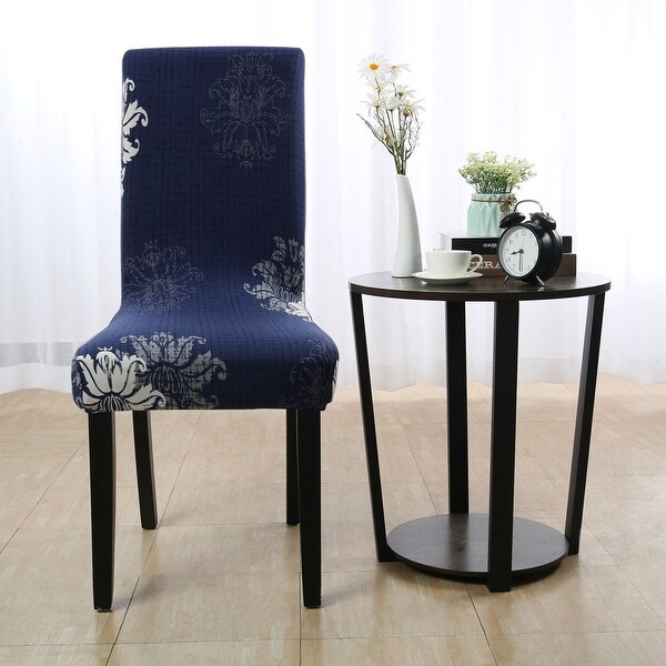 Flowers Printed Stretch Dining Chair Cover Protector Hotel Seat Slipcover Decor 