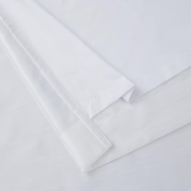 HLC.me Jefferson Faux Silk Semi Sheer Light Filtering Lined Grommet Window Curtain Bedroom, 2 Panels