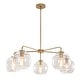 preview thumbnail 28 of 29, 5-Light Modern Linear Sputnik Branch Kitchen Island Light Clear Glass Globe Bubble Chandelier for Dining Room