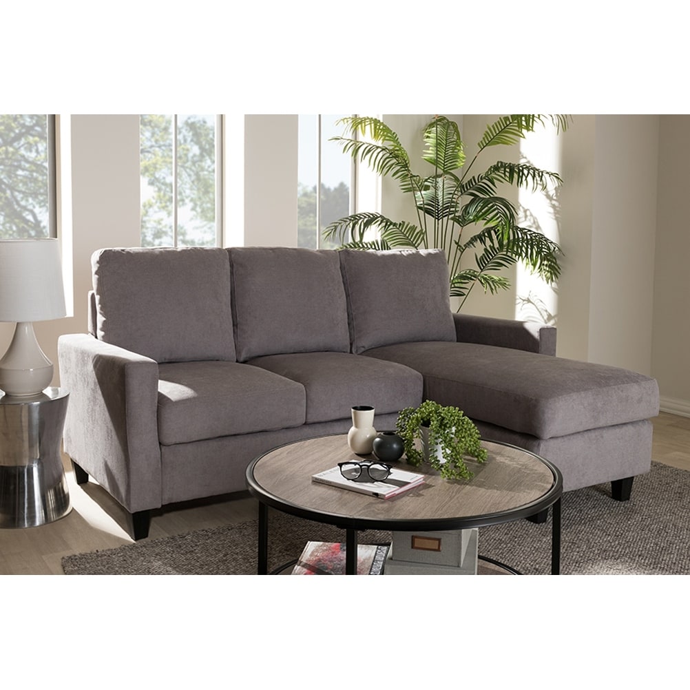 Grayson Light Grey Fabric Sectional Sofa W Reversible Chaise Light Grey Fabric Sectional Sofa W