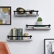 preview thumbnail 11 of 15, Floating Shelves with Towel Bar Wall Mounted 3pcs