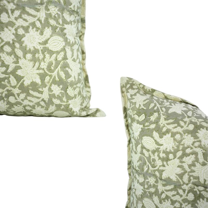 Fabdivine Handmade Block Print Cushion Cover Throw Home Décor Double Oxford Edges Pillow Case