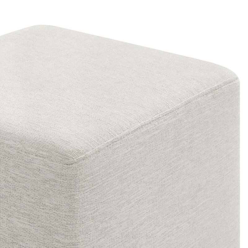 Callum 17"/28" Square Woven Heathered Fabric Upholstered Ottoman