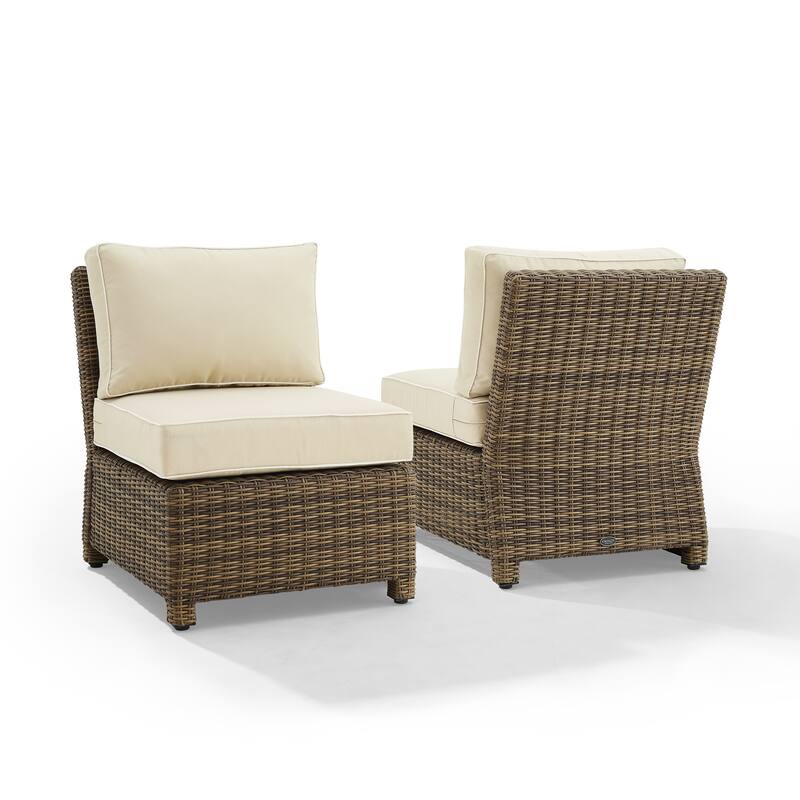 Crosley Bradenton 2Pc Outdoor Wicker Chair Set - Weathered Brown