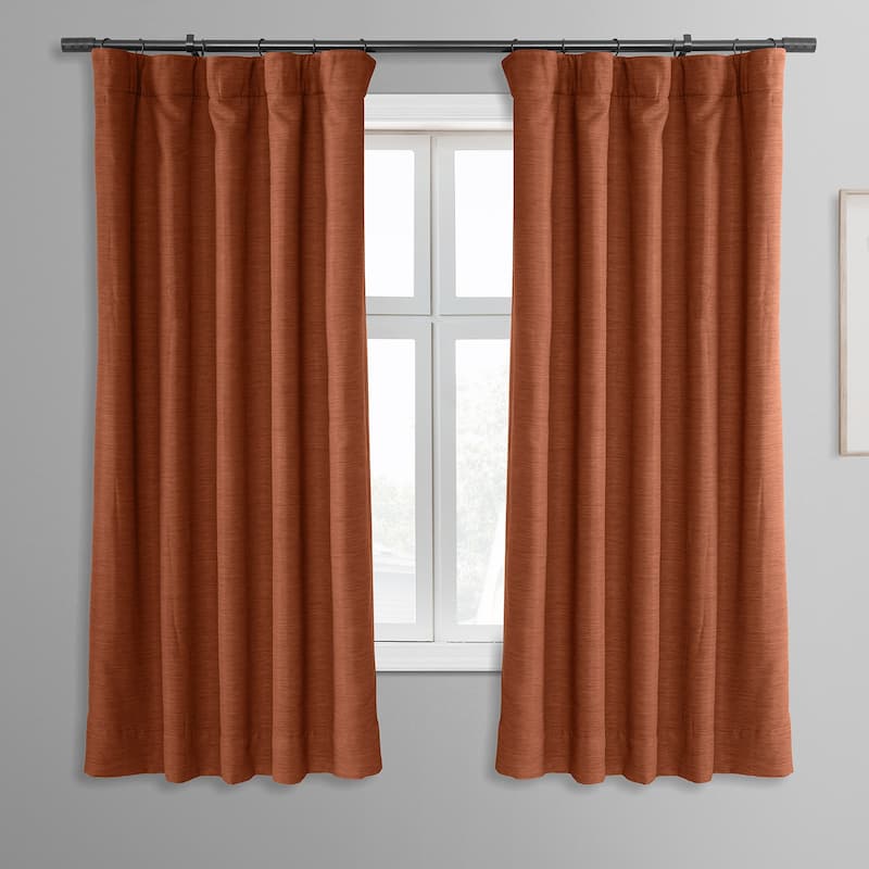 Exclusive Fabrics Bellino 63 In Room Darkening Curtain (1 Panel) - 50 x 63 - Persimmon