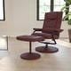 preview thumbnail 4 of 58, Contemporary Multi-Position Recliner and Ottoman with Wrapped Base Burgundy Faux Leather