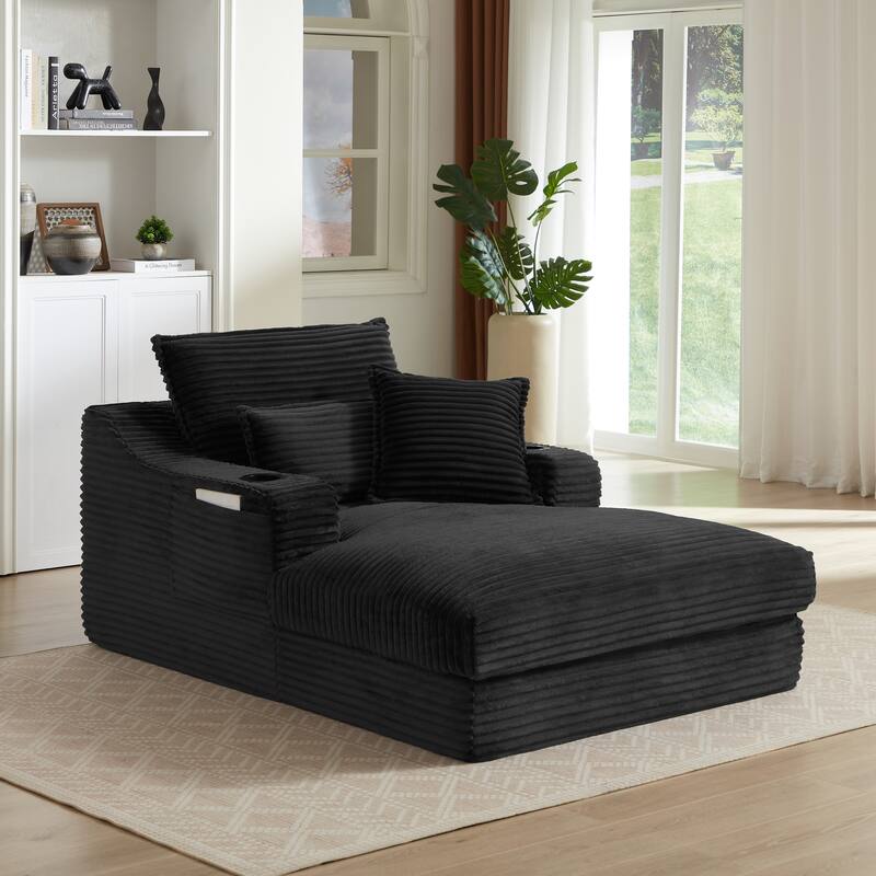 47.24 Inch Modern Comfortable Cushioned Sofa for Living Room, Bedroom, Office, Black