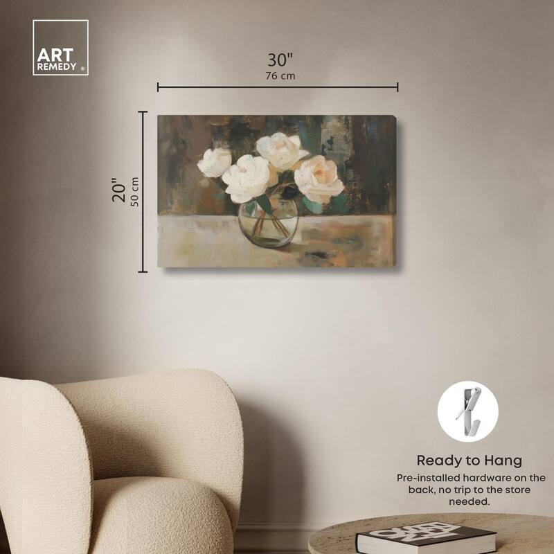 Creamy Cascade Cluster I Canvas by Art Remedy, Gallery Wrapped