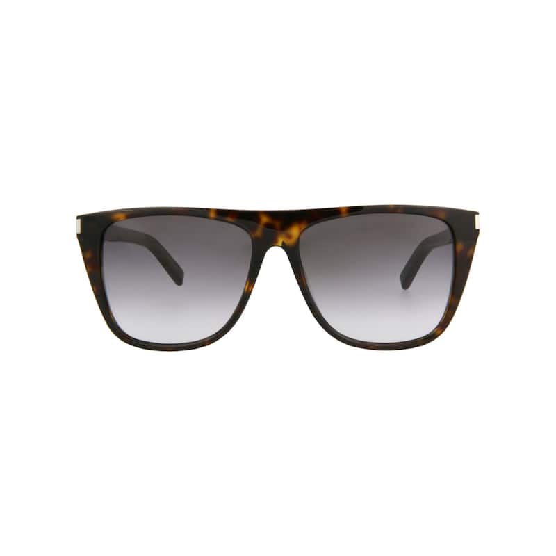 Saint Laurent Square-Frame Acetate Sunglasses - Havana Havana Grey - Brown - Grey Lens