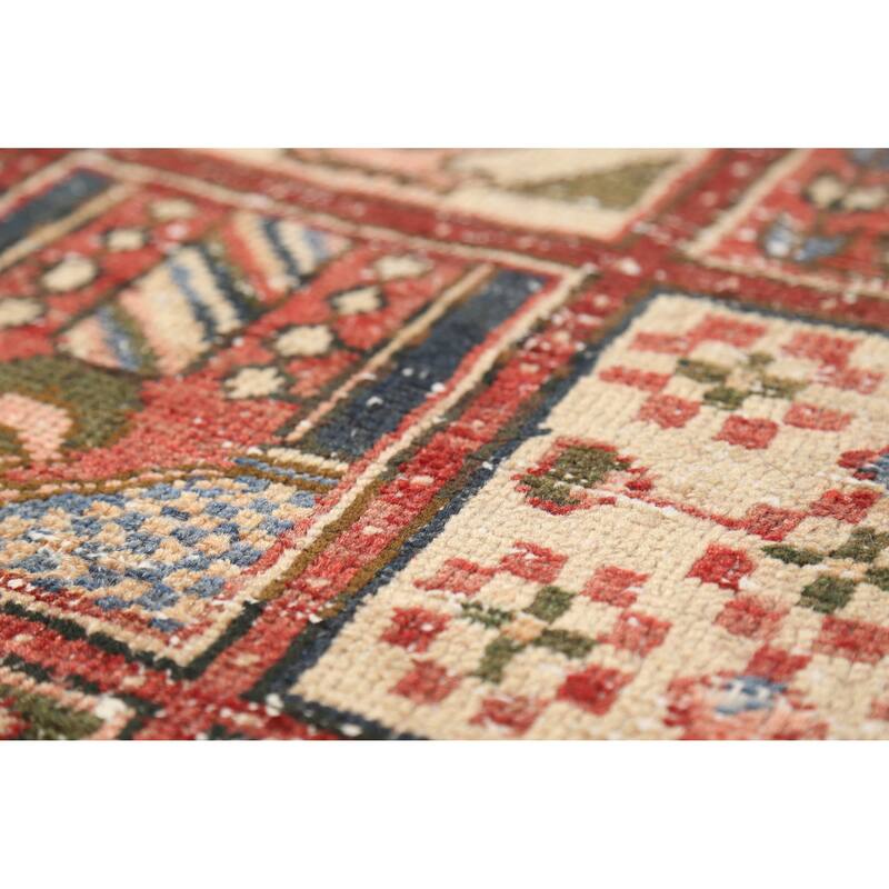 Hand Knotted Oriental 100% Wool Carpet Traditional Geometric Multi-Colored Bakhtiari Area Rug - 6' 5'' X 4' 9''
