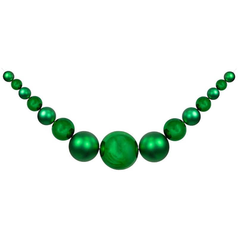 6' Shiny and Matte Shatterproof Ball Christmas Swag - Solid Green