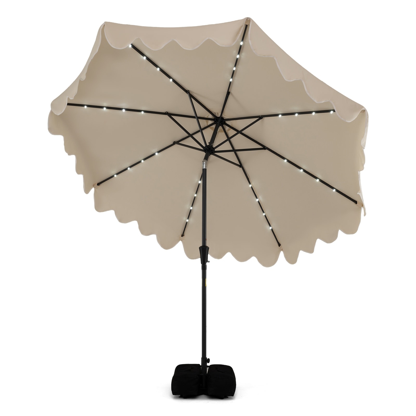 Costway 10 FT Outdoor Patio Umbrella with 32 Solar LED Lights &