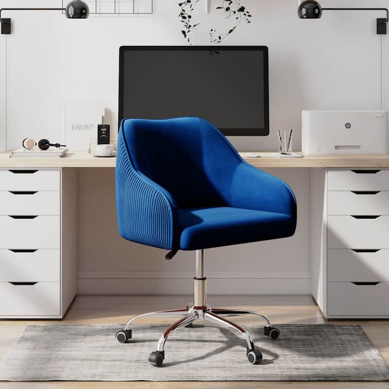 Corvus Braff Velvet Upholstered Adjustable Ergonomic Office Chair