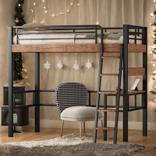 Classic Metal Twin Size Loft Bed