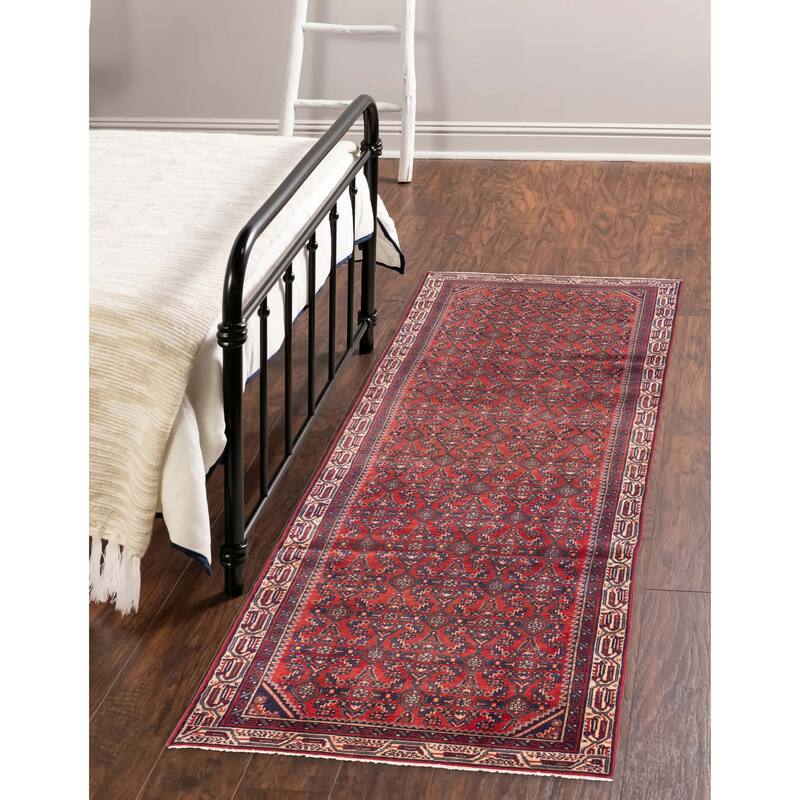 ECARPETGALLERY Hand-knotted Andelz Red Wool Rug - 3'5 x 10'0
