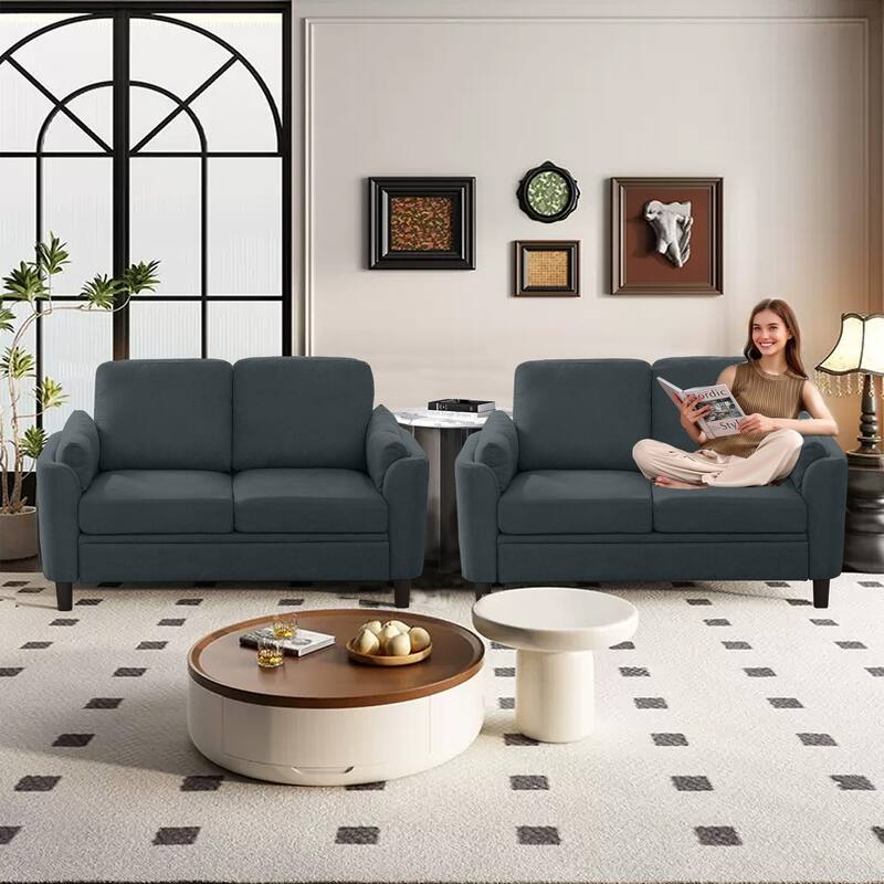 59.06" Loveseat Sofa 2 Set with Soft Headrest